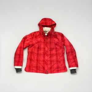 Columbia 3 In 1 Womens Jacket Whirlibird Interchange Omni Heat Red Plaid Size 1X